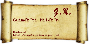 Gyimóti Milán névjegykártya