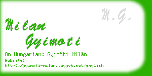 milan gyimoti business card